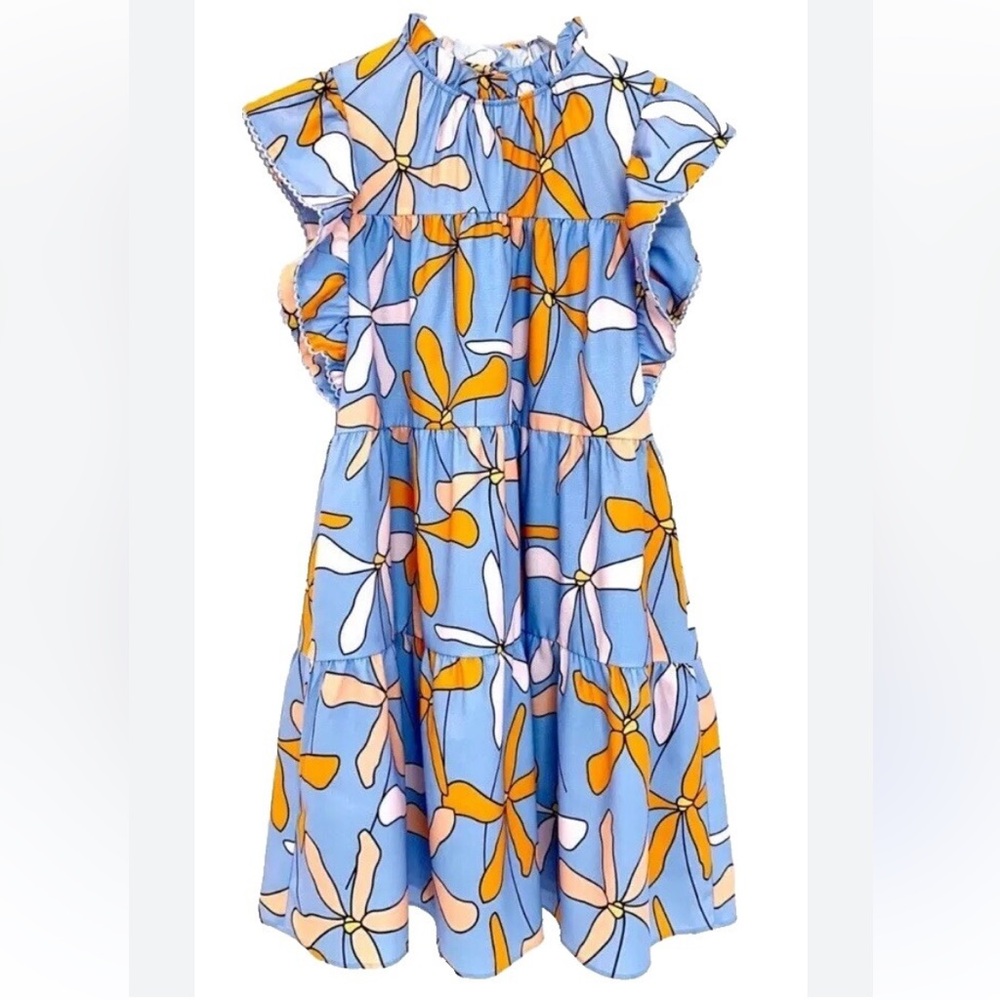 CROSBY by Mollie Burch Blue Floral Tiered Sundress